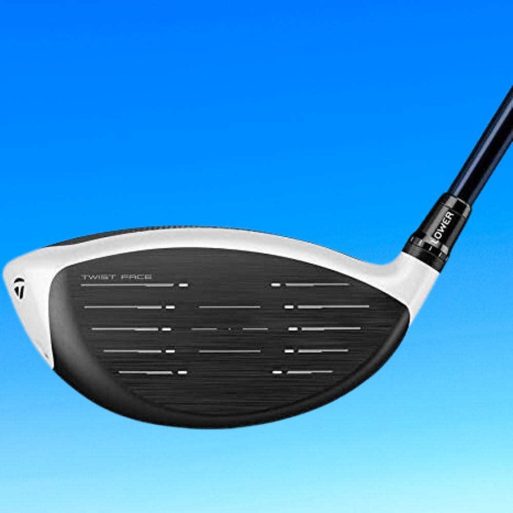 An image of the TaylorMade SIM Max Driver showcasing its asymmetric sole design for improved performance.